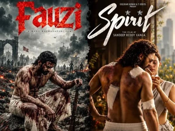 Poster of Prabhas in the soldier role for the film Fauzi