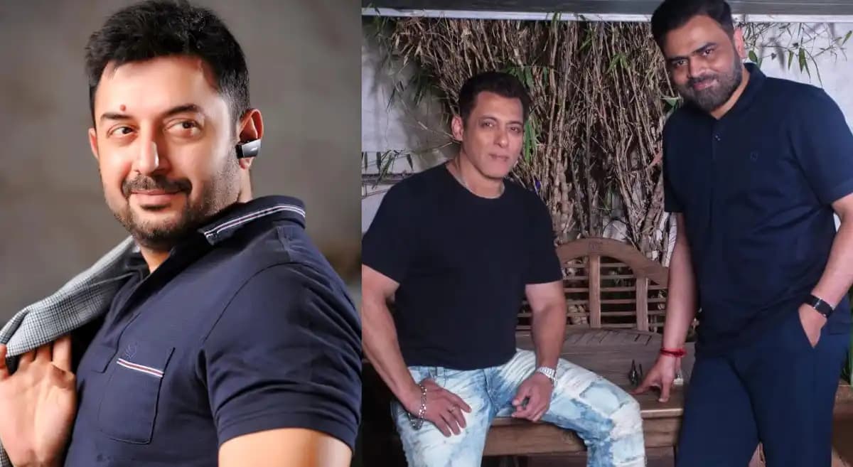 Salman Khan and Arvind Swamy rehearsing a stunt sequence on the Monster set in Mumbai